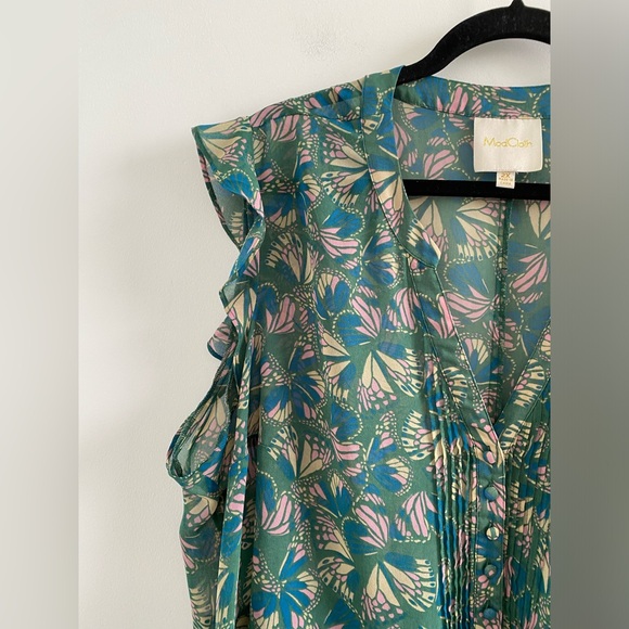 ModCloth Green Sutton Butterfly Dress Size 2X - Picture 4 of 8